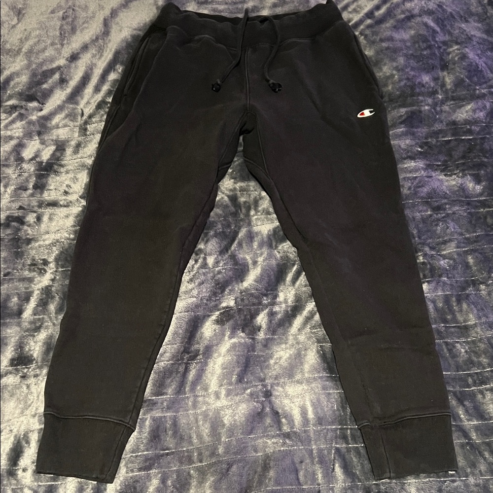 Champion Black Jogger Pants with Small Logo